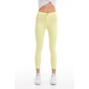 BİKELİFEJNS Women's Yellow High Waist Lycra Leggings Pants