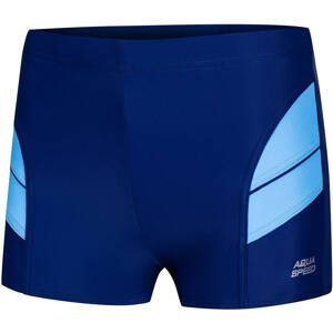 AQUA SPEED Kids's Swimming Shorts Andy Navy Blue/Blue Pattern 12