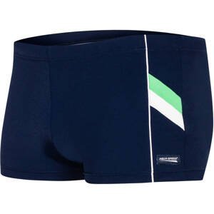 AQUA SPEED Man's Swimming Shorts Ricardo Navy Blue/White/Green Pattern 04