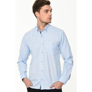 G691 DEWBERRY MENS SHIRT-PLAIN BLUE