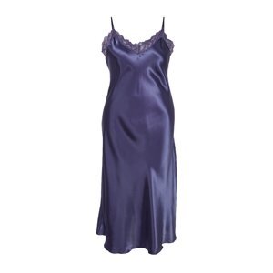 Trendyol Curve Weave Satin Nightgown With Indigo Lace Detail