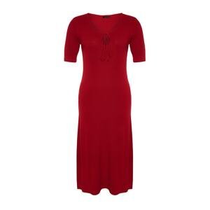 Trendyol Curve Red Front Detailed Sweater Dress