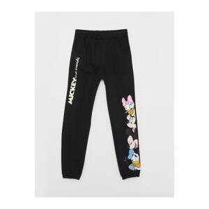 LC Waikiki Mickey and Friends Printed Girl Jogger Sweatpants with an Elastic Waist.