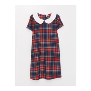 LC Waikiki Baby Collar Plaid Short Sleeved Girls' Dress