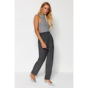 Trendyol Anthracite Elastic Waist Skinny Leg Woven Trousers