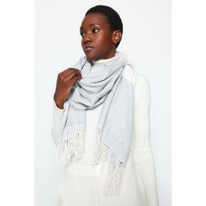 Trendyol White Women's Soft-textured Scarf with Tassels