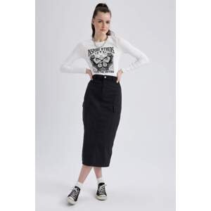 DEFACTO Regular Fit Gabardine Midi Skirt