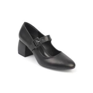 Capone Outfitters Capone Round Toe Buckle Medium Heel Women's Shoes