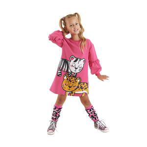 Mushi Leopard Zebra Girls Pink Dress