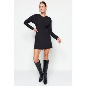 Trendyol Black Mini Zipper Detailed Woven Dress