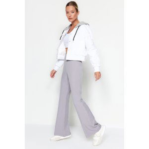 Trendyol Gray Flare Flare Woven Trousers