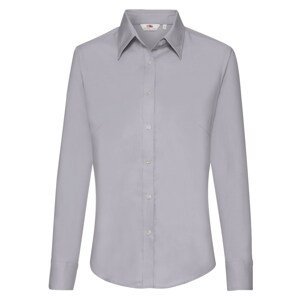 Grey lady-fit shirt Oxford Fruit Of The Loom