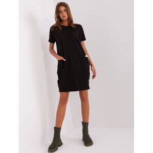 Černé basic šaty s krátkým rukávem