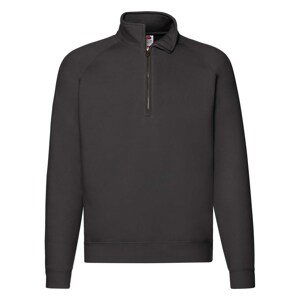 Black Men's Zip Neck Sweatshirt Fruit of the Loom