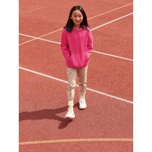 Pink children's sweatshirt Classic kangaroo Fruit of the Loom