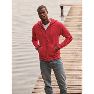 Red Zippered Hoodie Classic Fruit of the Loom