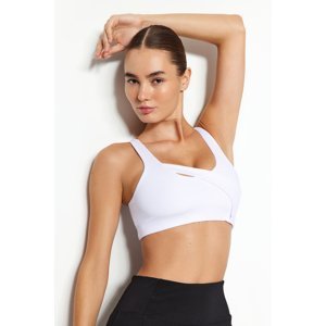 Trendyol White Medium Support/Shaping Window/Cut Out Detail Knitted Sports Bra