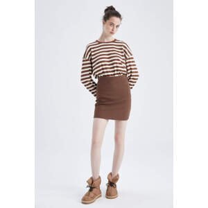 DEFACTO Straight Fit Mini Knitted Skirt