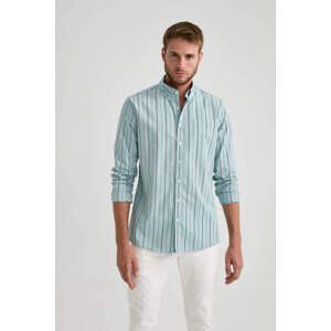 DEFACTO Modern Fit Woven Striped Long Sleeve Shirt