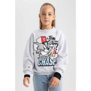 DEFACTO Regular Fit Tom & Jerry Licensed Crew Neck Sweatshirt