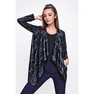 By Saygı Shawl Collar Patterned Collar Jacket Black