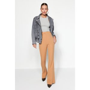 Trendyol Camel Flare Flare Woven Trousers