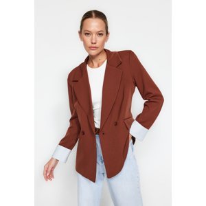 Trendyol Woven Blazer Jacket with Mink Cuffs Striped Regular Lined, Double Breasted Closure