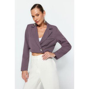 Trendyol Gray Crop Lined Woven Blazer Jacket