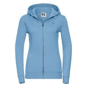 Blue women's sweatshirt with hood and zipper Authentic Russell
