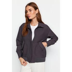 Trendyol Anthracite Premium Quality Pocket Detailed Regular Regular Fit Lined Woven Jacket