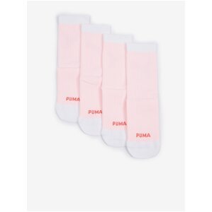Sada dvou párů dámských ponožek ve světle růžové barvě Puma Cat  - Dámské