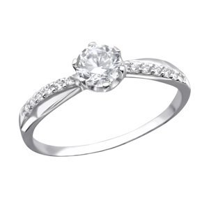 Zásnubní prsten stříbro luxury princess