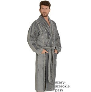 Men's bathrobe De Lafense 803 M-2XL grey - wide belts 090