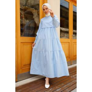 InStyle One Layer Detail Loose Hijab Dress - Baby Blue