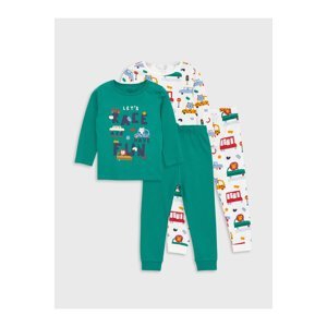 LC Waikiki Crew Neck Long Sleeve Baby Boy Pajamas Set 2-Pack