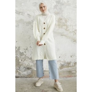 InStyle Evia Buttons Knitwear Cardigan - White