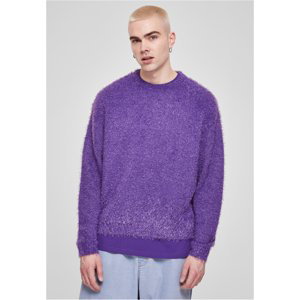 Péřový svetr v pravé fialové barvě