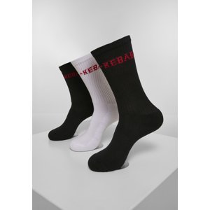 Kebabové ponožky 3-balení černá/bílá