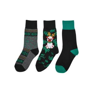 Dětské vánoční ponožky Mops - 3-balení vícebarevné