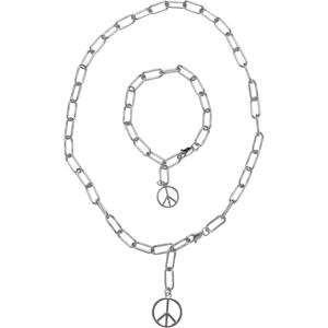 Y Chain Peace přívěsek náhrdelník a náramek stříbrný