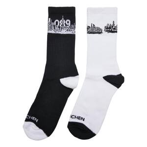 Major City 089 Ponožky 2-balení černá/bílá