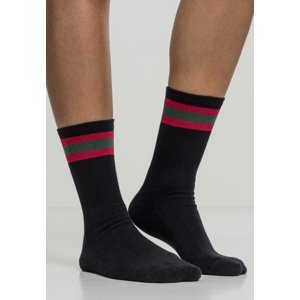 Pruhované sportovní ponožky 2-Pack černá/pálená/zelená