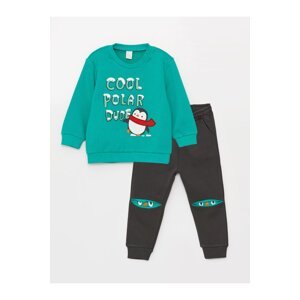 LC Waikiki Baby Boy Printed Crew Neck Sweatshirt and Sweatpants