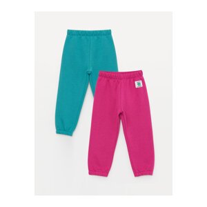 LC Waikiki Basic Elastic Waist Baby Girl Tracksuit Bottoms 2 Pack.