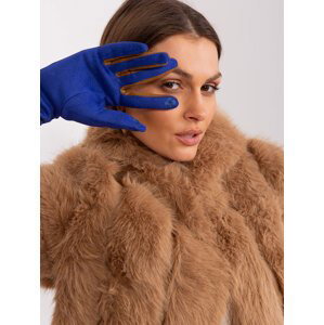 Kobaltově modré dotykové rukavice s ozdobným páskem