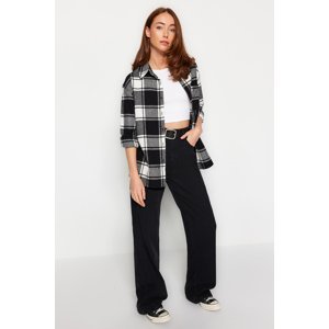 Trendyol Black Checkered Oversize/Wide Fit Woven Shirt Jacket