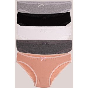 armonika Women's Mixed Cotton Lycra Bikini Panties 5 Pack