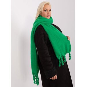 Zelený hladký zimní šátek