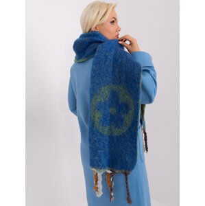 Tmavě modrý široký zimní šátek