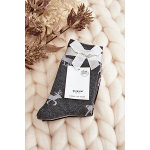 Dámské vánoční ponožky 3-balení šedé a růžové